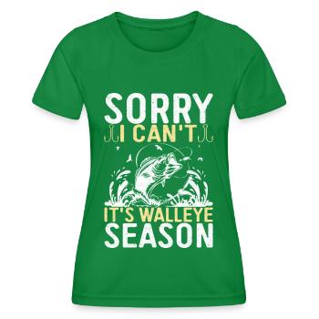 Walleye Fishing Angler - Women's Functional T-Shirt - kelly green - Front - AI Model Female 172 dark (172cm)