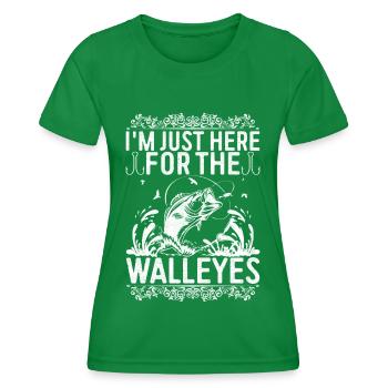 Walleye Fishing Angler - Women's Functional T-Shirt - kelly green - Front - AI Model Female 172 dark (172cm)