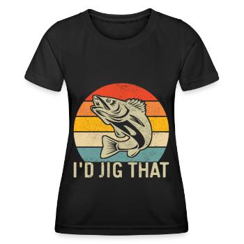 Walleye Fishing Angler - Women's Functional T-Shirt - black - Front - AI Model Female 172 light (172cm)