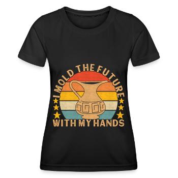 Töpfern Töpfer - Frauen Funktions-T-Shirt - Schwarz - Vorne - AI Model Female 172 light (172cm)