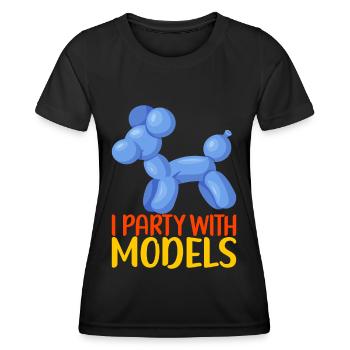 Ballontier Balloon Twisting - Frauen Funktions-T-Shirt - Schwarz - Vorne - AI Model Female 172 light (172cm)