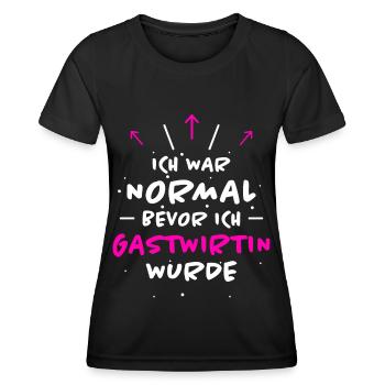 Gastwirtin Spruch Kneipe Fun Gastwirtin Geschenk - Frauen Funktions-T-Shirt - Schwarz - Vorne - AI Model Female 172 light (172cm)
