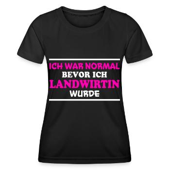 Landwirtin Spruch Fun Lustiges Landwirtin Geschenk - Frauen Funktions-T-Shirt - Schwarz - Vorne - AI Model Female 172 light (172cm)