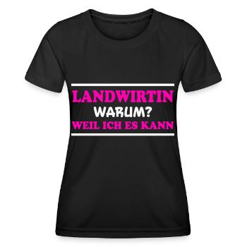 Landwirtin Spruch Fun Lustiges Landwirtin Geschenk - Frauen Funktions-T-Shirt - Schwarz - Vorne - AI Model Female 172 light (172cm)