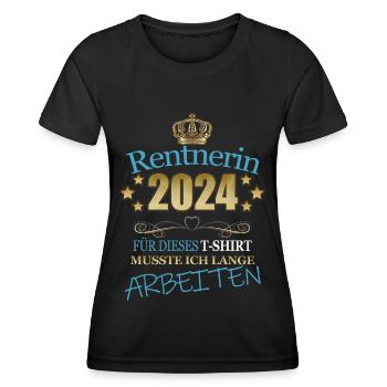 Finally retired woman 2024 funny gift ideas - Women's Functional T-Shirt - black - Front - AI Model Female 172 light (172cm)