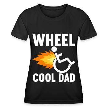 Personnes en fauteuil roulant Fauteuil roulant - T-shirt sport Femme - noir - Devant - AI Model Female 172 light (172cm)