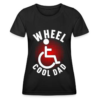 Personnes en fauteuil roulant Fauteuil roulant - T-shirt sport Femme - noir - Devant - AI Model Female 172 light (172cm)