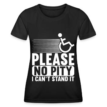 Personnes en fauteuil roulant Fauteuil roulant - T-shirt sport Femme - noir - Devant - AI Model Female 172 light (172cm)
