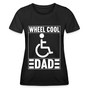Personnes en fauteuil roulant Fauteuil roulant - T-shirt sport Femme - noir - Devant - AI Model Female 172 light (172cm)