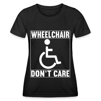 Personnes en fauteuil roulant Fauteuil roulant - T-shirt sport Femme - noir - Devant - AI Model Female 172 light (172cm)
