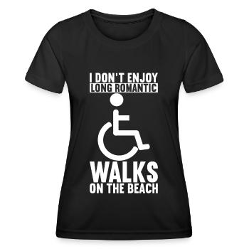 Personnes en fauteuil roulant Fauteuil roulant - T-shirt sport Femme - noir - Devant - AI Model Female 172 light (172cm)