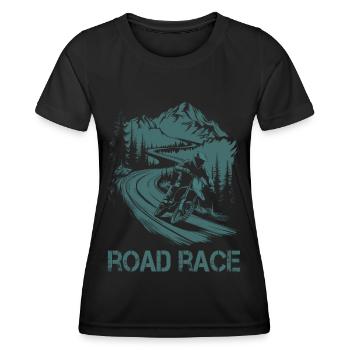 Moto Motocross Motorsport Course sur route - T-shirt sport Femme - noir - Devant - AI Model Female 172 light (172cm)