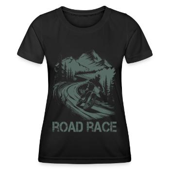 Moto Motocross Motorsport Course sur route - T-shirt sport Femme - noir - Devant - AI Model Female 172 light (172cm)