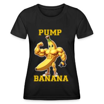 Banane Pump Banana - T-shirt sport Femme - noir - Devant - AI Model Female 172 light (172cm)