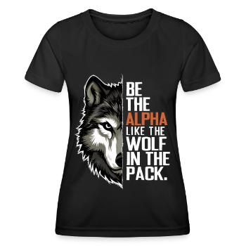 Wolf Wölfe Lustiger Sprüche Wolfsrudel Tiere - Frauen Funktions-T-Shirt - Schwarz - Vorne - AI Model Female 172 light (172cm)