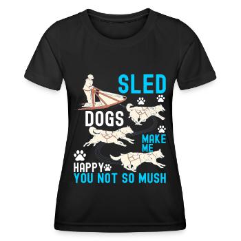 Sledding Sled Dogs - Women's Functional T-Shirt - black - Front - AI Model Female 172 light (172cm)