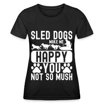Sledding Sled dogs - Women's Functional T-Shirt - black - Front - AI Model Female 172 light (172cm)
