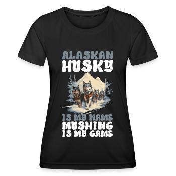 Sledding Sled dogs - Women's Functional T-Shirt - black - Front - AI Model Female 172 light (172cm)