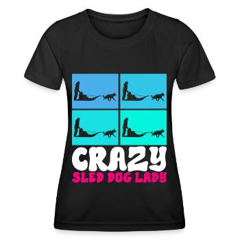 Sledding Sled dogs - Women's Functional T-Shirt - black - Front - AI Model Female 172 light (172cm)