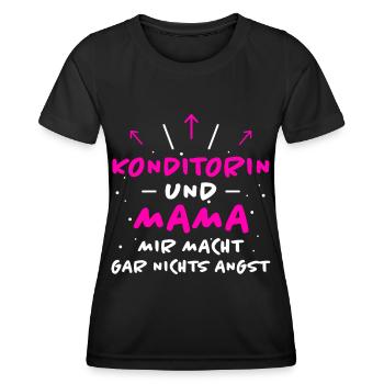 Konditorin Spruch Backen Witz Konditorin Geschenk - Frauen Funktions-T-Shirt - Schwarz - Vorne - AI Model Female 172 light (172cm)