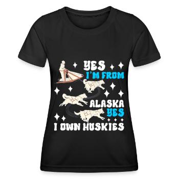Sledding Sled dogs - Women's Functional T-Shirt - black - Front - AI Model Female 172 light (172cm)
