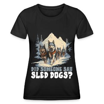Sledding Sled dogs - Women's Functional T-Shirt - black - Front - AI Model Female 172 light (172cm)