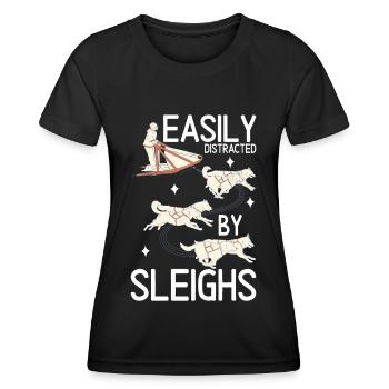 Sledding Sled dogs - Women's Functional T-Shirt - black - Front - AI Model Female 172 light (172cm)