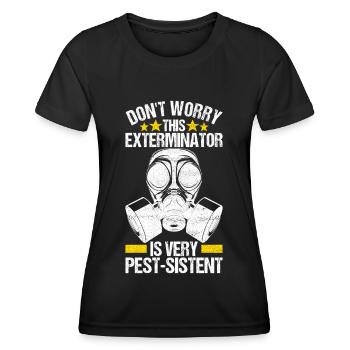 Exterminateur de lutte antiparasitaire - T-shirt sport Femme - noir - Devant - AI Model Female 172 light (172cm)