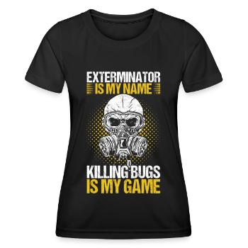 Exterminateur de lutte antiparasitaire - T-shirt sport Femme - noir - Devant - AI Model Female 172 light (172cm)