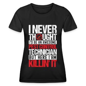 Exterminateur de lutte antiparasitaire - T-shirt sport Femme - noir - Devant - AI Model Female 172 light (172cm)
