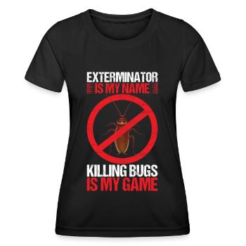 Exterminateur de lutte antiparasitaire - T-shirt sport Femme - noir - Devant - AI Model Female 172 light (172cm)