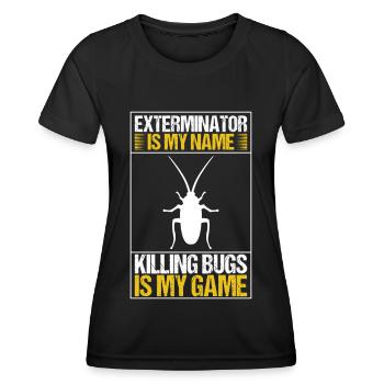 Exterminateur de lutte antiparasitaire - T-shirt sport Femme - noir - Devant - AI Model Female 172 light (172cm)