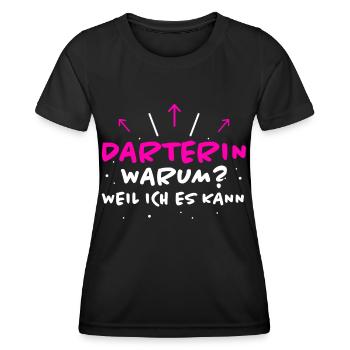Darterin Spruch Dartspielerin Darterin Geschenk - Frauen Funktions-T-Shirt - Schwarz - Vorne - AI Model Female 172 light (172cm)