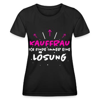 Kauffrau Spruch Verkäuferin Witz Kauffrau Geschenk - Frauen Funktions-T-Shirt - Schwarz - Vorne - AI Model Female 172 light (172cm)