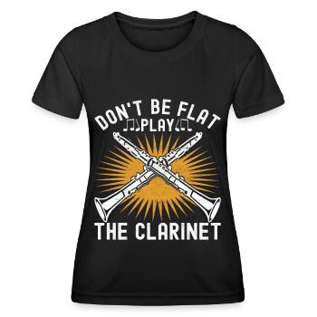 Klarinette Blasinstrument Klarinettenspieler - Frauen Funktions-T-Shirt - Schwarz - Vorne - AI Model Female 172 light (172cm)