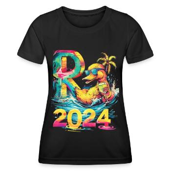 Pension 2024 Canard Retraité Retraité Drôle - T-shirt sport Femme - noir - Devant - AI Model Female 172 light (172cm)