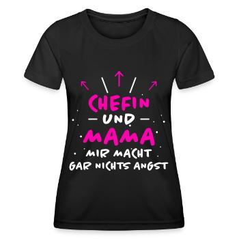 Chefin Spruch Familie Beruf Lustig Chefin Geschenk - Frauen Funktions-T-Shirt - Schwarz - Vorne - AI Model Female 172 light (172cm)
