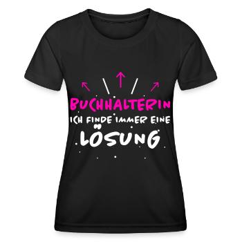 Buchhalterin Spruch Lustiges Buchhalterin Geschenk - Frauen Funktions-T-Shirt - Schwarz - Vorne - AI Model Female 172 light (172cm)