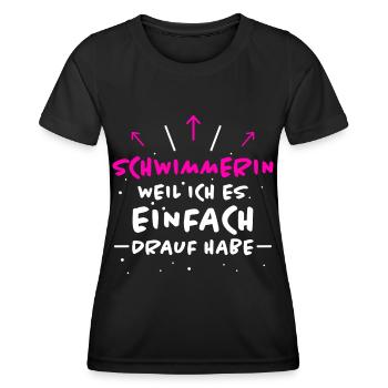 Schwimmerin Spruch Schwimmen Schwimmerin Geschenk - Frauen Funktions-T-Shirt - Schwarz - Vorne - AI Model Female 172 light (172cm)