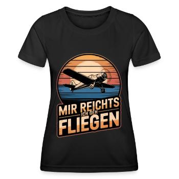 Mir Reichts Ich Geh Fliegen Pilot Flieger Flugzeug - Frauen Funktions-T-Shirt - Schwarz - Vorne - AI Model Female 172 light (172cm)