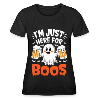 Fantôme d’Halloween, je suis juste là pour les huées - T-shirt sport Femme - noir - Devant - AI Model Female 172 light (172cm)
