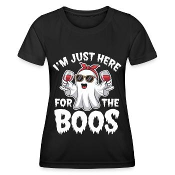 I'm just here for the Boos Halloween Party - Women's Functional T-Shirt - black - Front - AI Model Female 172 light (172cm)