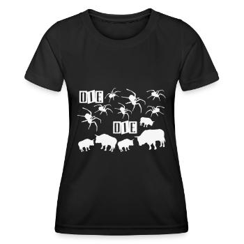 Dunkles Tier-Silhouetten-Muster - Frauen Funktions-T-Shirt - Schwarz - Vorne - AI Model Female 172 light (172cm)