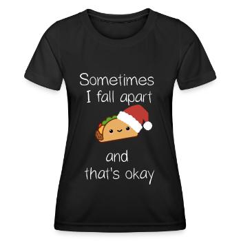 Parfois, je m’effondre Taco Taco de Noël - T-shirt sport Femme - noir - Devant - AI Model Female 172 light (172cm)