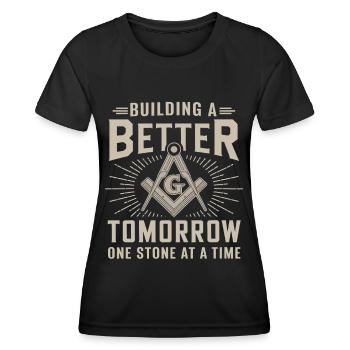 Aufbau Einer Besseren Zukunft Freimaurer - Frauen Funktions-T-Shirt - Schwarz - Vorne - AI Model Female 172 light (172cm)