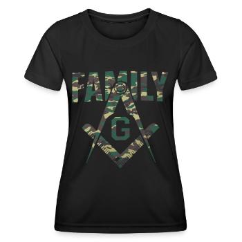 Mason Masonic Camo Freemason Family - Women's Functional T-Shirt - black - Front - AI Model Female 172 light (172cm)