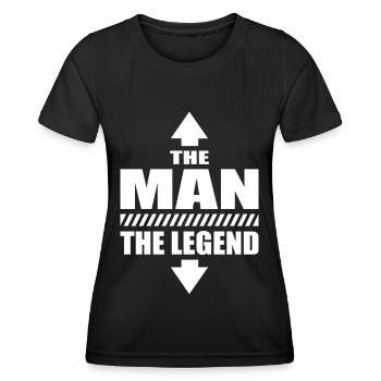 The Man The Legend Macho Casanova Sprüche - Frauen Funktions-T-Shirt - Schwarz - Vorne - AI Model Female 172 light (172cm)