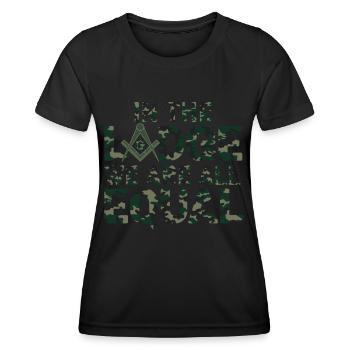 Maçon Maçon Maçon Camo Franc-maçon - T-shirt sport Femme - noir - Devant - AI Model Female 172 light (172cm)
