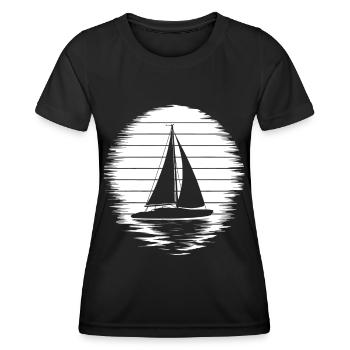 Sailboat Sailing Catamaran Skipper Sailing Yacht - Women's Functional T-Shirt - black - Front - AI Model Female 172 light (172cm)