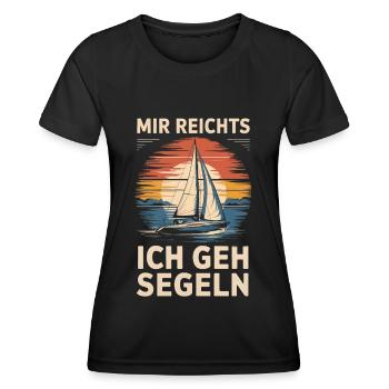I've had enough I'm going sailing retro sailboat sailor - Women's Functional T-Shirt - black - Front - AI Model Female 172 light (172cm)